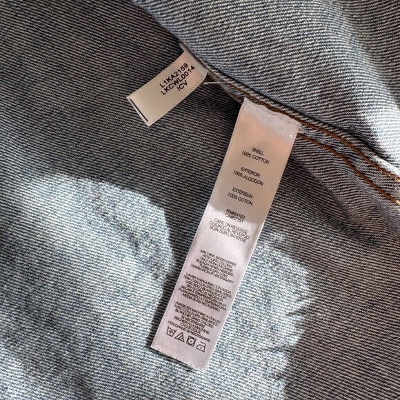 Karl Lagerfeld Paris Denim Boxy Shirt/Jacket with Logo Patch - Picture 8 of 10